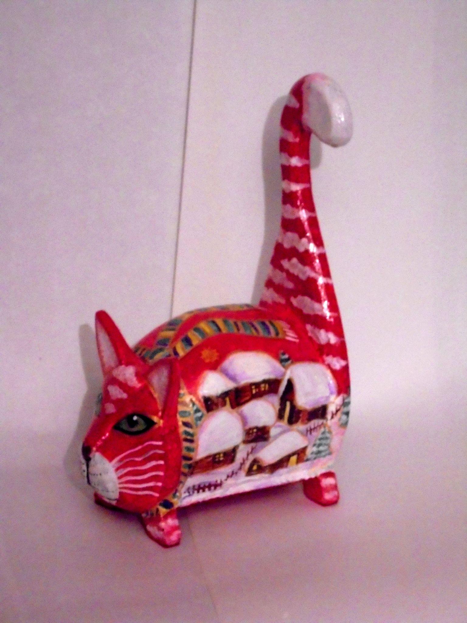 Chat d'hiver rouge