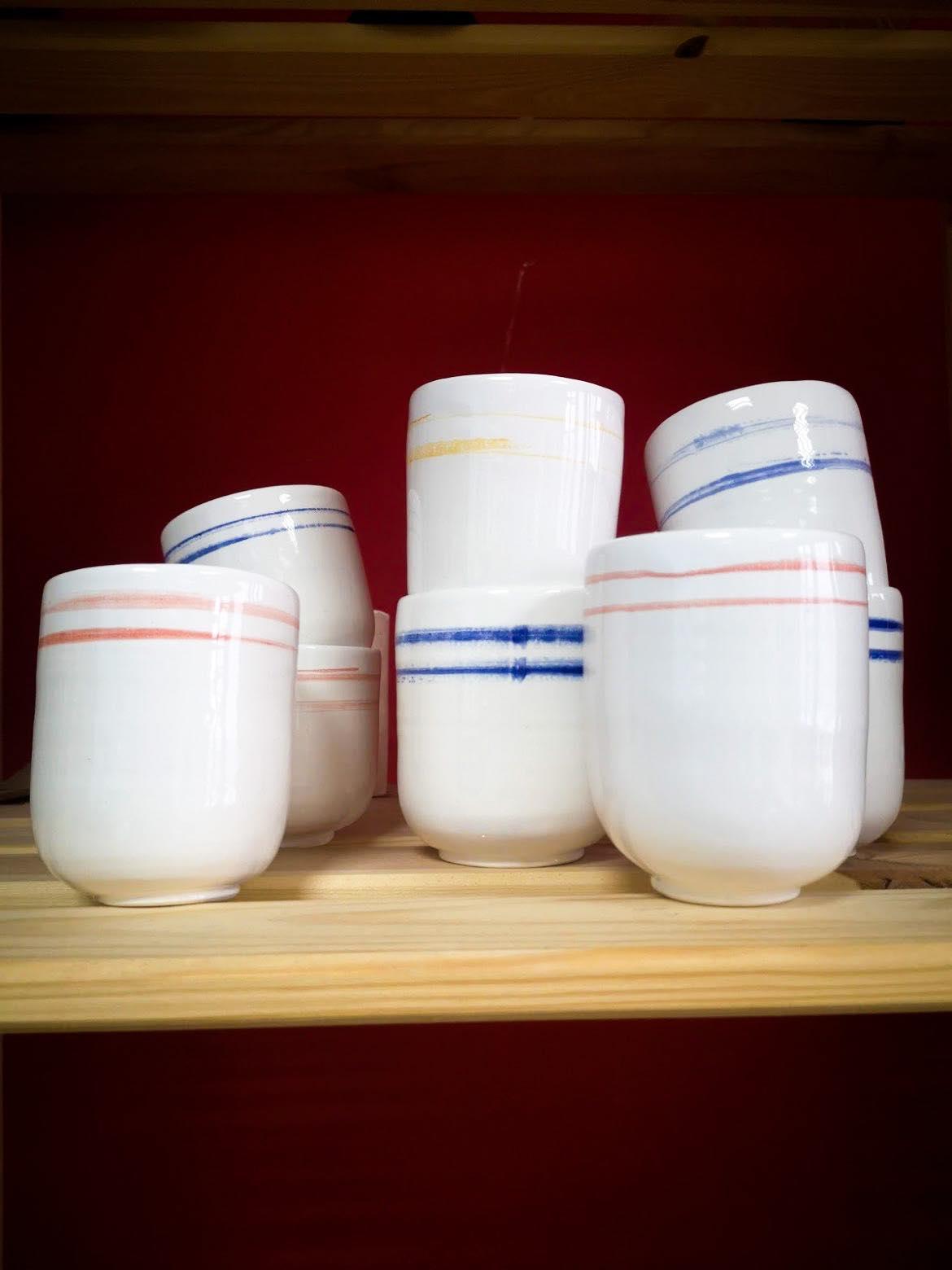 White Striped Tumblers 1