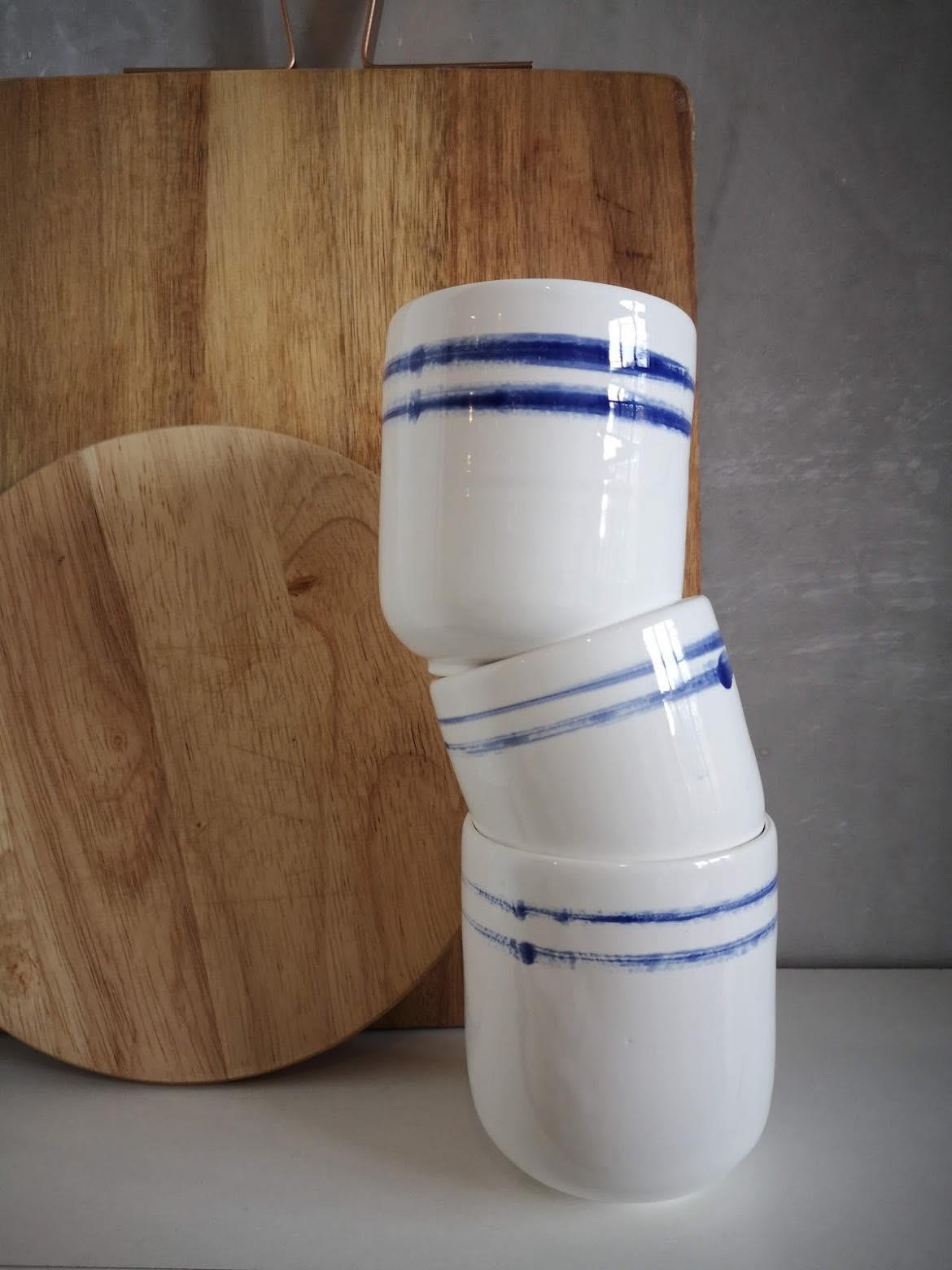 White Striped Tumblers 2